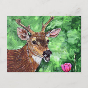 Funny Deer Painting Postkarte