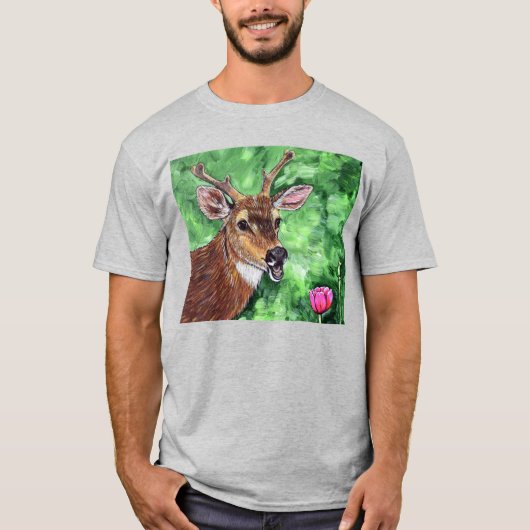 Funny Deer Painting T-Shirt (Vorderseite)