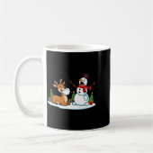 Funny Deer Snowman Christmas Tree Xmas Womens Mens Kaffeetasse (Links)