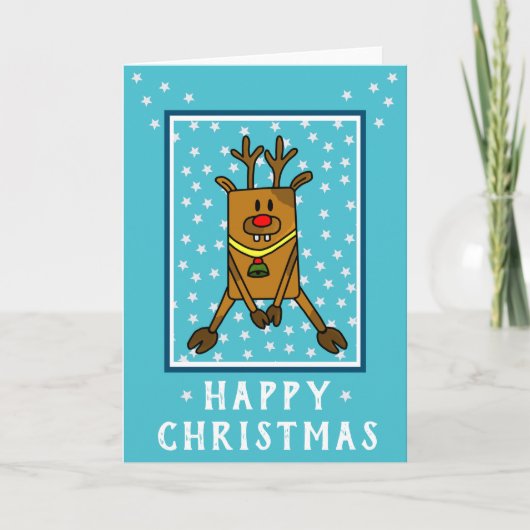 Funny Deer Star Pattern Frohe Weihnachten (Vorderseite)