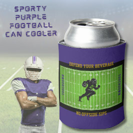 Funny Defend Your Beverage Purple Football Dosenkühler