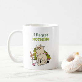 Funny Defiant Cat - Ich bedauere nichts Weihnachte Kaffeetasse