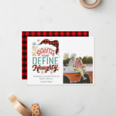 Funny Definieren naughty Christmas Foto Mitteilungskarte (Vorderseite/Rückseite Beispiel)