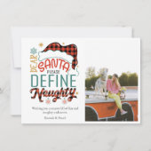 Funny Definieren naughty Christmas Foto Mitteilungskarte (Vorderseite)