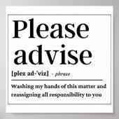 Funny Definition Bitte beraten Poster (Vorne)