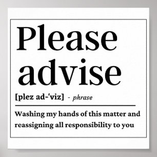 Funny Definition Bitte beraten Poster