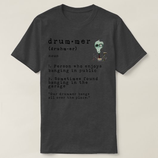 Funny Definition Funny Drummer Definition Dunkler  T-Shirt (Design vorne)