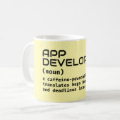 Funny Definition für Software-Entwickler Kaffeetasse (Vorderseite Links)