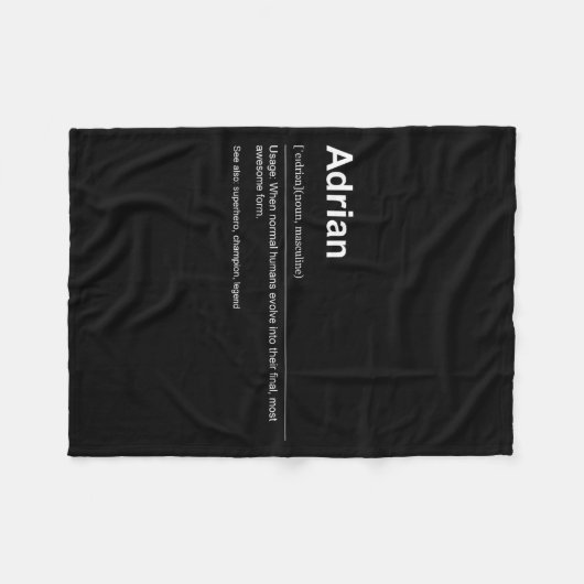 Funny Definition Quote For The Name Adrian _ Fleecedecke (Vorderseite (Horizontal))