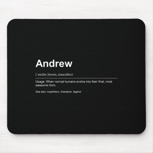 Funny Definition Quote For The Name Andrew _  Mousepad (Vorne)