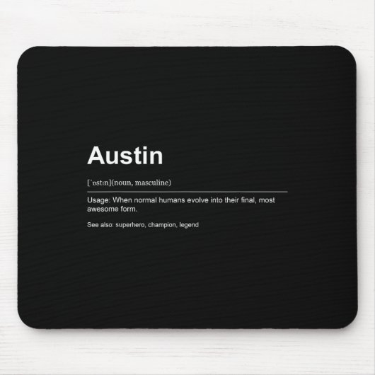 Funny Definition Quote For The Name Austin _ Mousepad (Vorne)