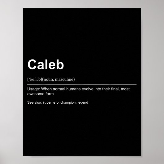Funny Definition Quote For The Name Caleb _ Poster (Vorne)
