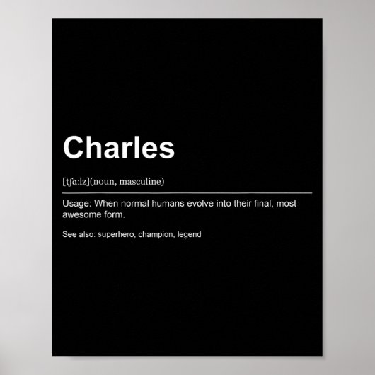 Funny Definition Quote For The Name Charles _ Poster (Vorne)