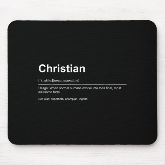 Funny Definition Quote For The Name Christian _ Mousepad (Vorne)