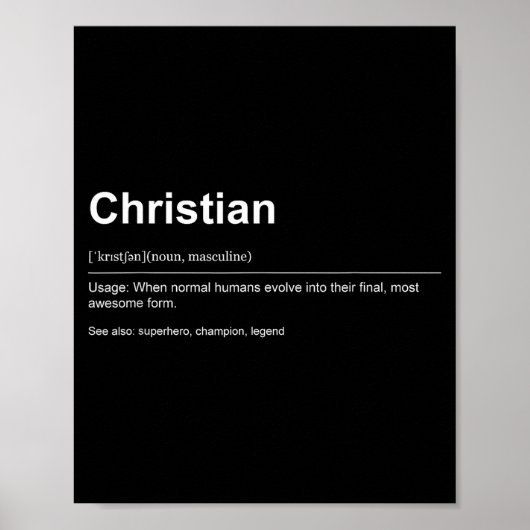 Funny Definition Quote For The Name Christian _ Poster (Vorne)