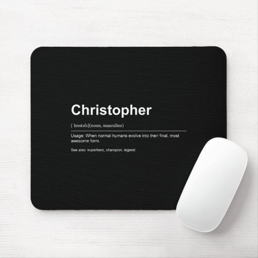 Funny Definition Quote For The Name Christopher _ Mousepad (Mit Mouse)