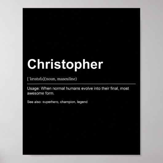 Funny Definition Quote For The Name Christopher _ Poster (Vorne)