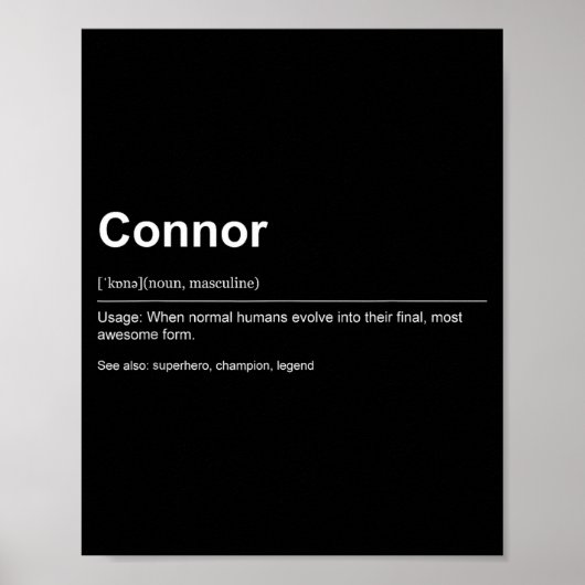 Funny Definition Quote For The Name Connor _  Poster (Vorne)