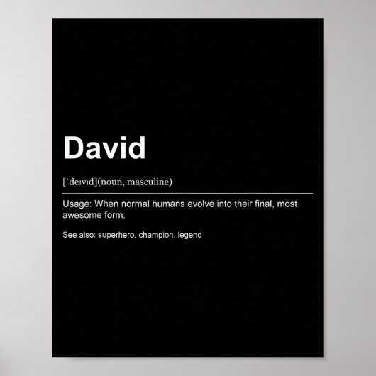 Funny Definition Quote For The Name David _ Poster (Vorne)