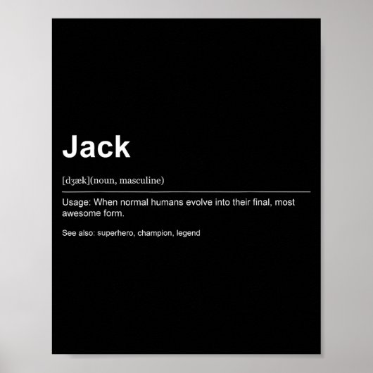 Funny Definition Quote For The Name Jack _ Poster (Vorne)
