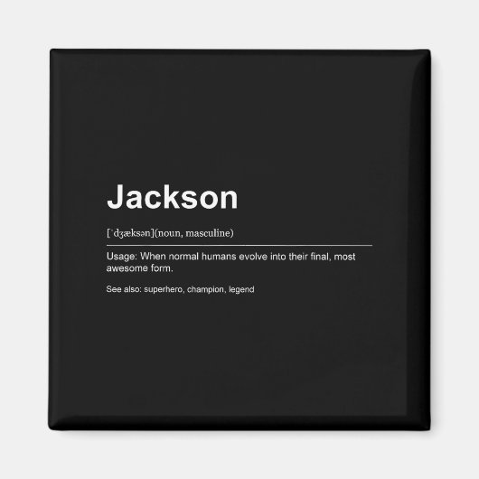 Funny Definition Quote For The Name Jackson _ Magnet (Vorne)