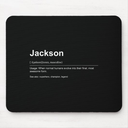 Funny Definition Quote For The Name Jackson _ Mousepad (Vorne)