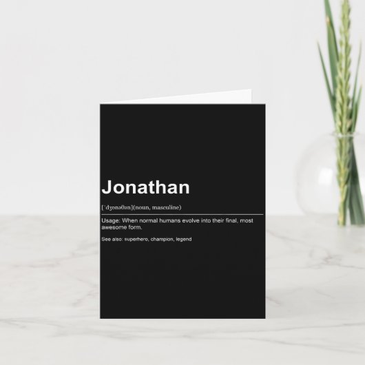 Funny Definition Quote For The Name Jonathan _  Karte (Vorderseite)