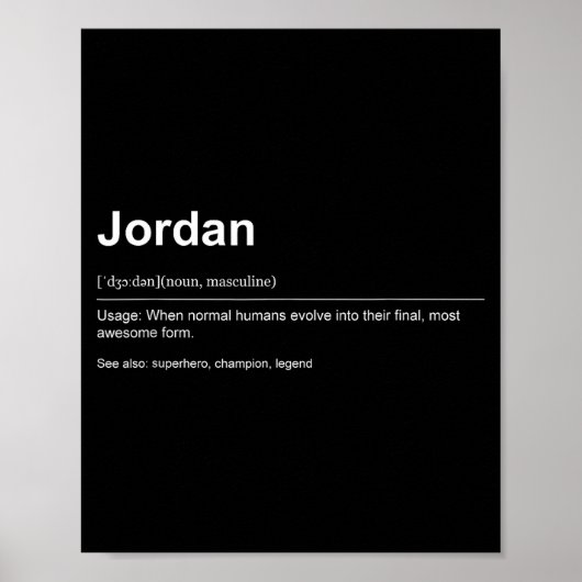 Funny Definition Quote For The Name Jordan _  Poster (Vorne)