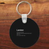 Funny Definition Quote For The Name Landon _ Schlüsselanhänger (Vorderseite)