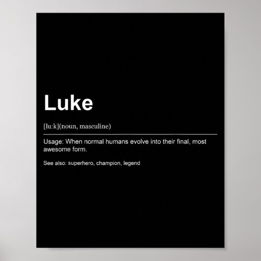 Funny Definition Quote For The Name Luke _ Poster (Vorne)