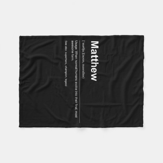 Funny Definition Quote For The Name Matthew _ Fleecedecke (Vorderseite (Horizontal))