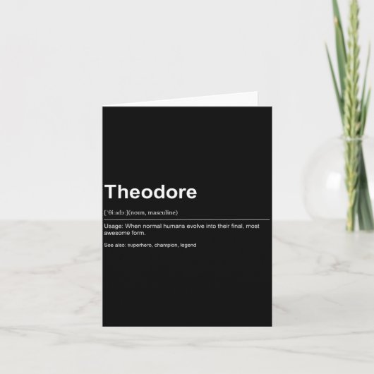 Funny Definition Quote For The Name Theodore _ Karte (Vorderseite)