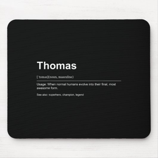 Funny Definition Quote For The Name Thomas _ Mousepad (Vorne)