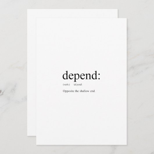 Funny Definition: verbrauchen Einladung (Vorne/Hinten)