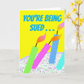 Funny Deflation Birthday Lawsuit Karte (Gelbe Blume)