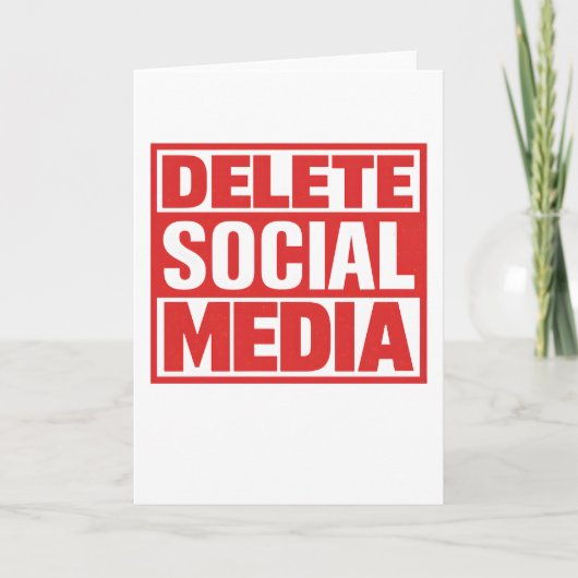 Funny Delete Social Media Anti Internet Minimalist Karte (Vorderseite)