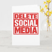 Funny Delete Social Media Anti Internet Minimalist Karte (Gelbe Blume)