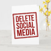 Funny Delete Social Media Anti Internet Minimalist Karte (Gelbe Blume)