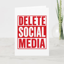 Funny Delete Social Media Anti Internet Minimalist Karte