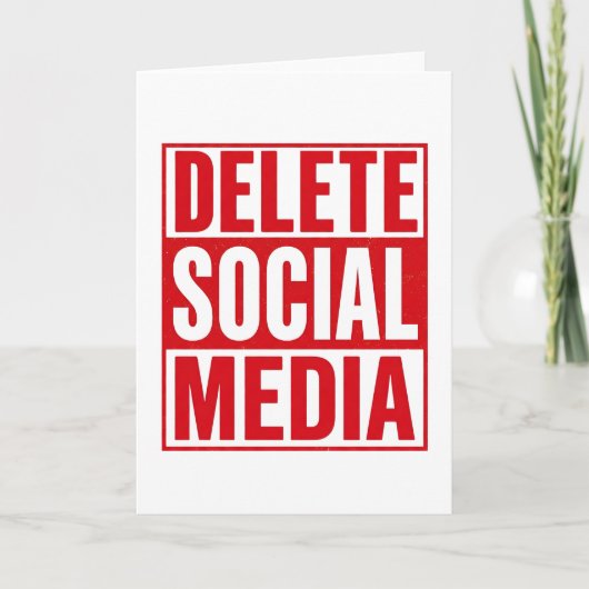Funny Delete Social Media Anti Internet Minimalist Karte (Vorderseite)