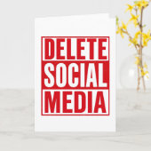 Funny Delete Social Media Anti Internet Minimalist Karte (Gelbe Blume)