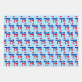 Funny Democratic Donkey in Weihnachtsmannmütze Blu Geschenkpapier Set (Vorderseite 3)