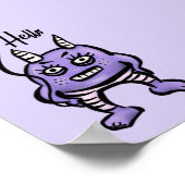 Funny Demon Hallo Lila Niedliche Pastel Whimsigoth Poster (Ecke)