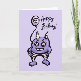 Funny Demon Lila Niedliche Pastel Whimsigoth Gebur Karte