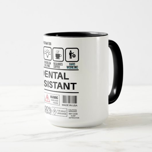 Funny Dental Assistant Handling Information Tasse (VorderseiteRechts)