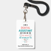 Funny DENTAL ASSISTENT Der Name des gesamten Zelte Ausweis (Vorderseite mit Lanyard)