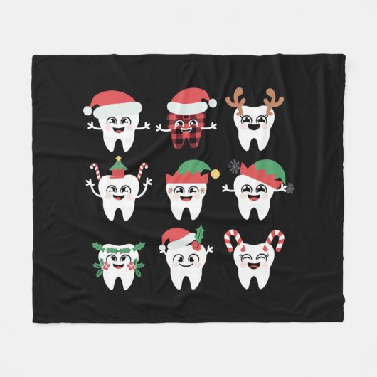Funny Dental Christmas Tees Niedlichen Xmas Zahnar Fleecedecke (Vorderseite (Horizontal))