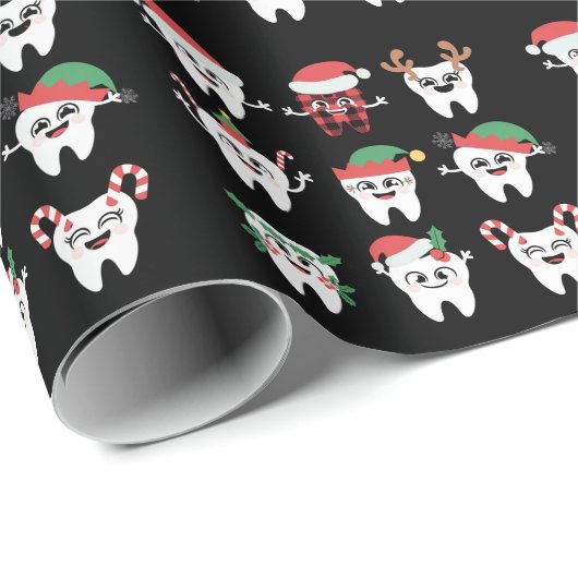 Funny Dental Christmas Tees Niedlichen Xmas Zahnar Geschenkpapier (Rolleneckpunkt)