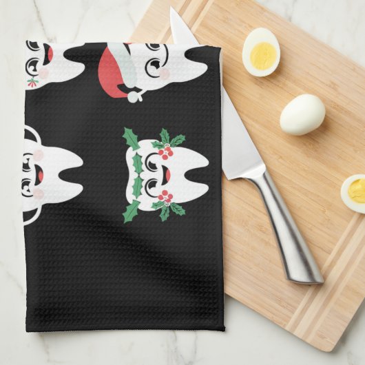 Funny Dental Christmas Tees Niedlichen Xmas Zahnar Geschirrtuch (Viertel Falte)