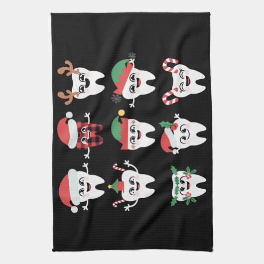 Funny Dental Christmas Tees Niedlichen Xmas Zahnar Geschirrtuch (Vertikal)